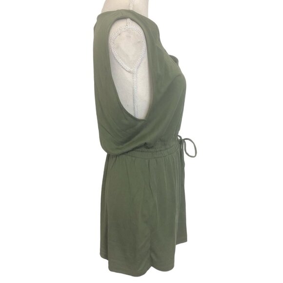 URBAN OUTFITTERS Silence + Noise Romper Women's Size Small Olive Tristin V Neck - Picture 10 of 11